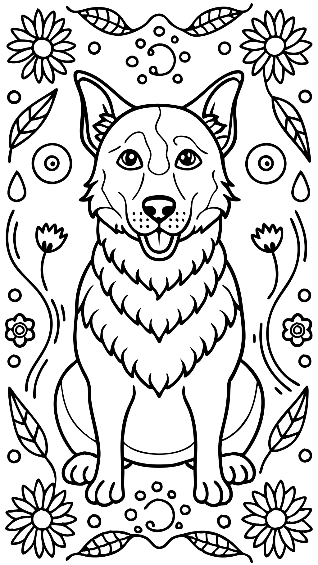 dog adult coloring page